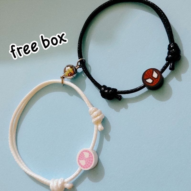 ( READY )spiderman miles dan gwen gelang couple magnet spiderman miles gwen