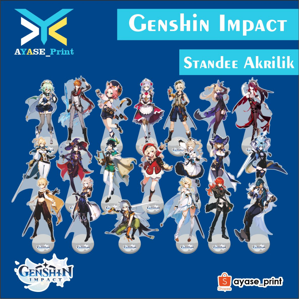 GENSHIN IMPACT MONSTADT Akrilik Standee Aether Albedo Amber Barbara Benet Childe Diluc Diona Eula Fi