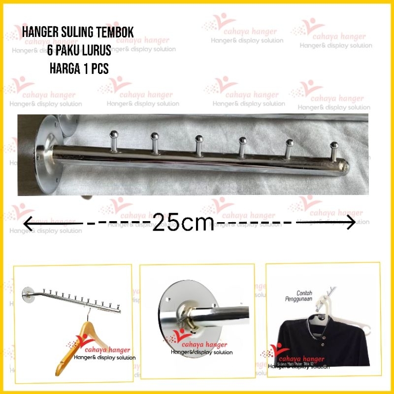 hanger suling tembok 6 paku lurus