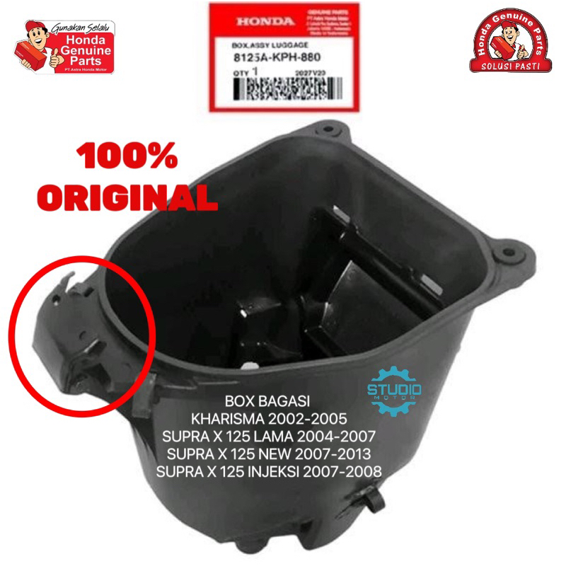 8125AKPH880 Box Bagasi Kharisma Supra X 125 Lama / New ORIGINAL HONDA AHM 81250KTM780 81250KPH880 EN