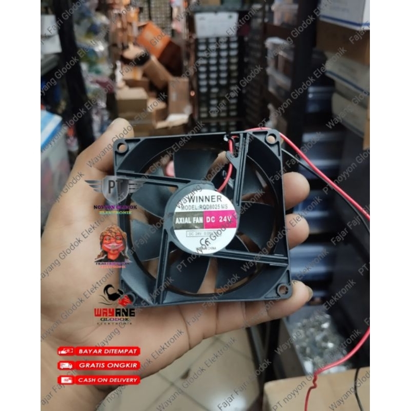 Cooling FAN DC 24V 8x8 Kipas angin DC 24 volt 8cm x 8cm