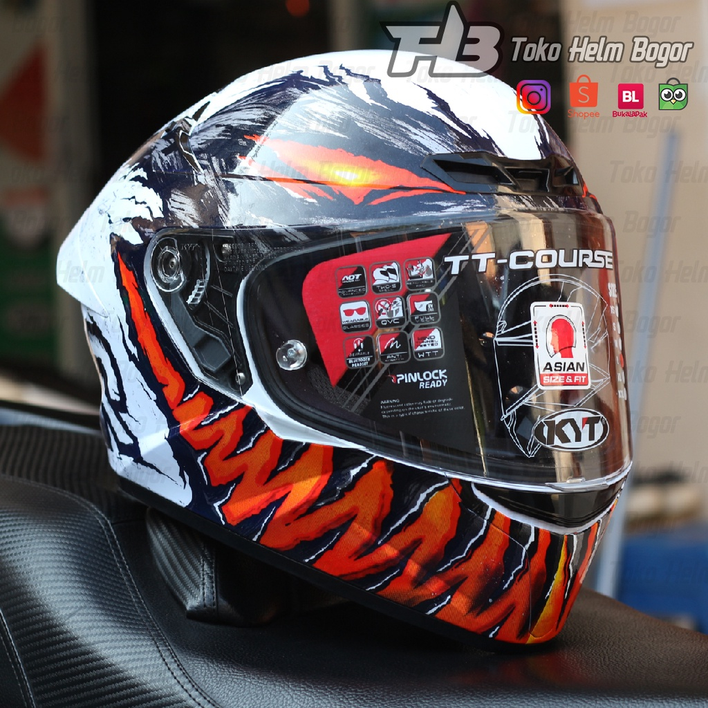 HELM KYT TT Course Anti Venom White repaint HELM FULL FACE KYT