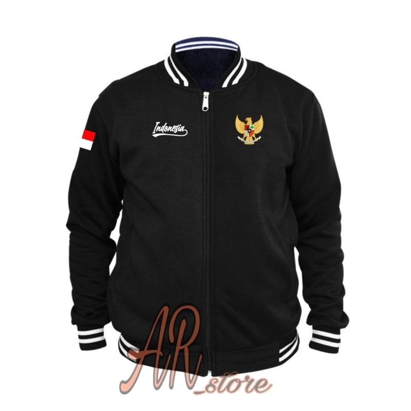 JAKET TIMNAS INDONESIA JAKET VARSITY LOGO FULL BORDIR