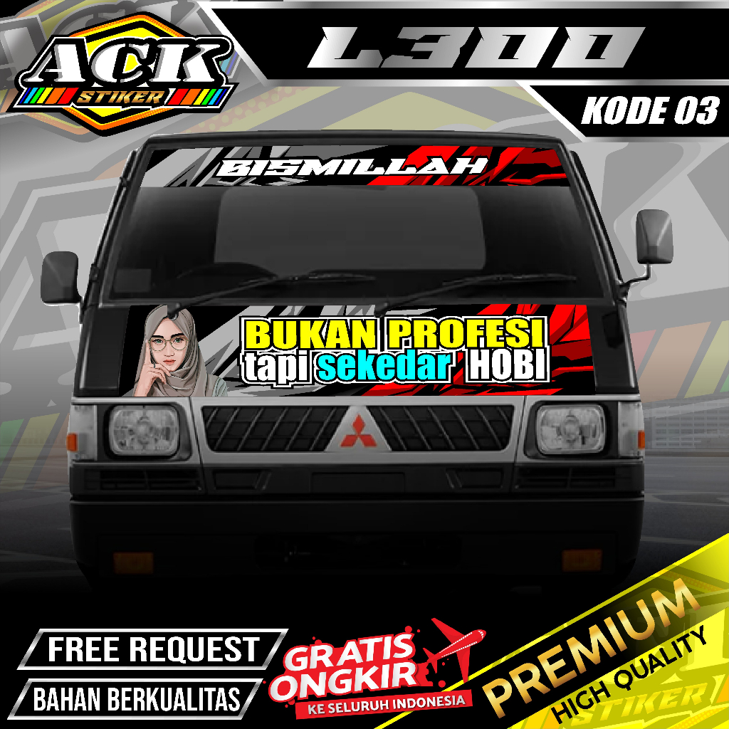 STIKER DECAL KABIN DEPAN L300 PICK UP / Stiker Kabin L300 KODE ACK 03