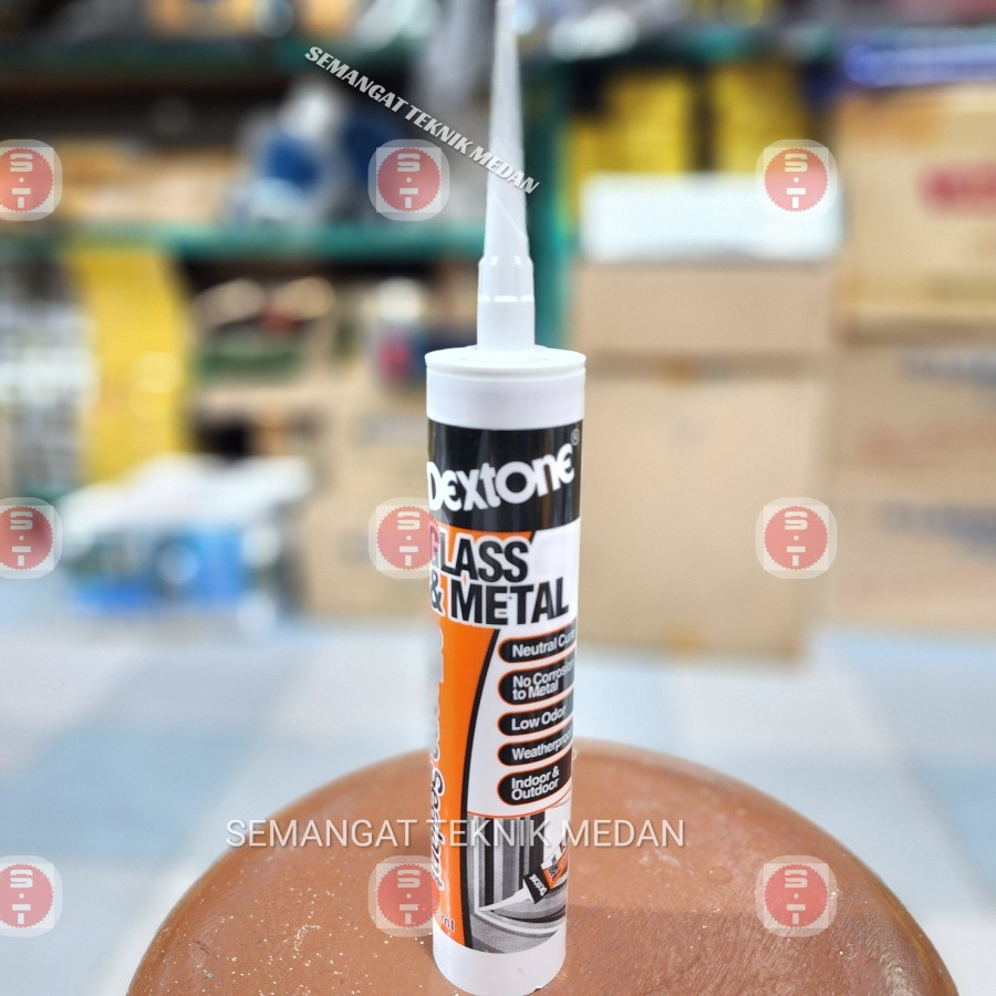 

LEM KACA SILIKON SEALANT GLASS METAL NETRAL CLEAR BENING 300ML DEXTONE