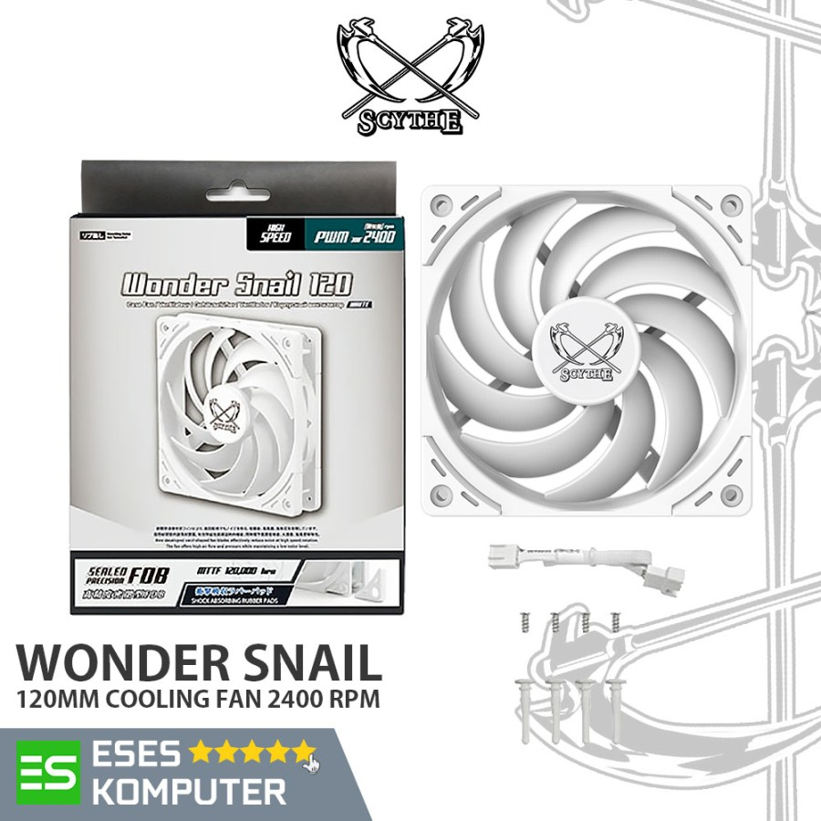 Fan Scythe Wonder Snail 120 White PWM 2400 RPM 120mm Static Pressure