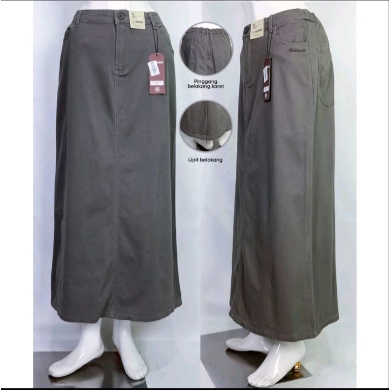 rok panjang wanita span strit misti10 Mistiten bahan chino