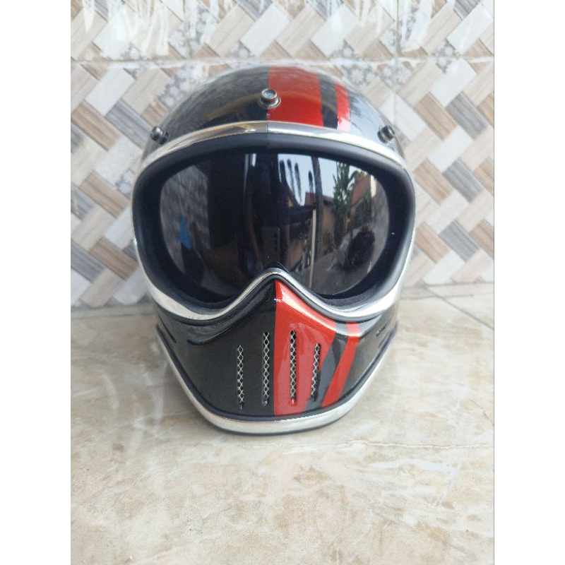 HELM M30 BANDIT CUSTOM FULLFACE / CAKIL M30 BANDIT MOTIF FULLFACE RETRO
