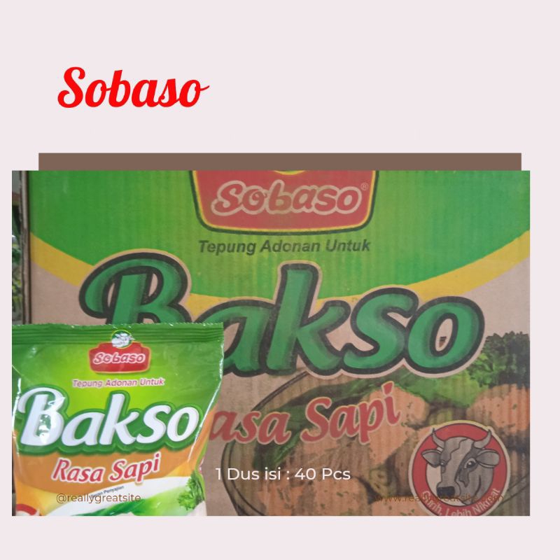 

Tepung Adonan Sobaso Rasa Sapi 250 gr ( 1 Dus ) isi 40 sachet
