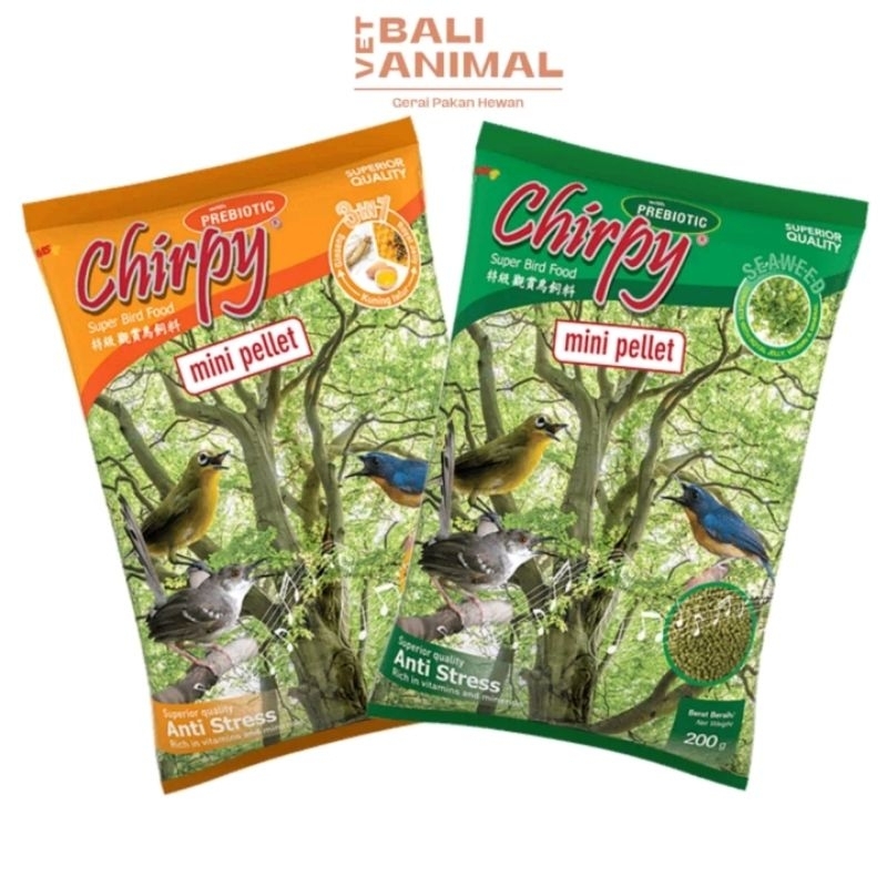 Chirpy mini pelet 3 in 1 pakan burung