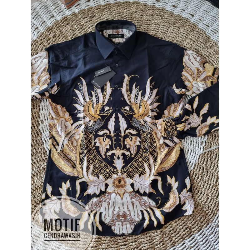 kemeja batik alisan lengan panjang slim fit kemeja printing baju formal