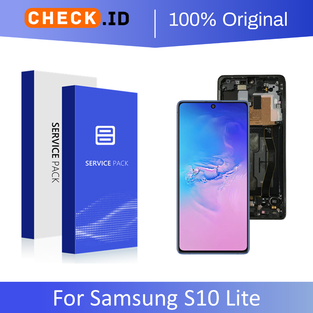 [ CHECK.ID ] AMOLED LCD + FRAME SAMSUNG S10 LITE SM-G770F ORIGINAL