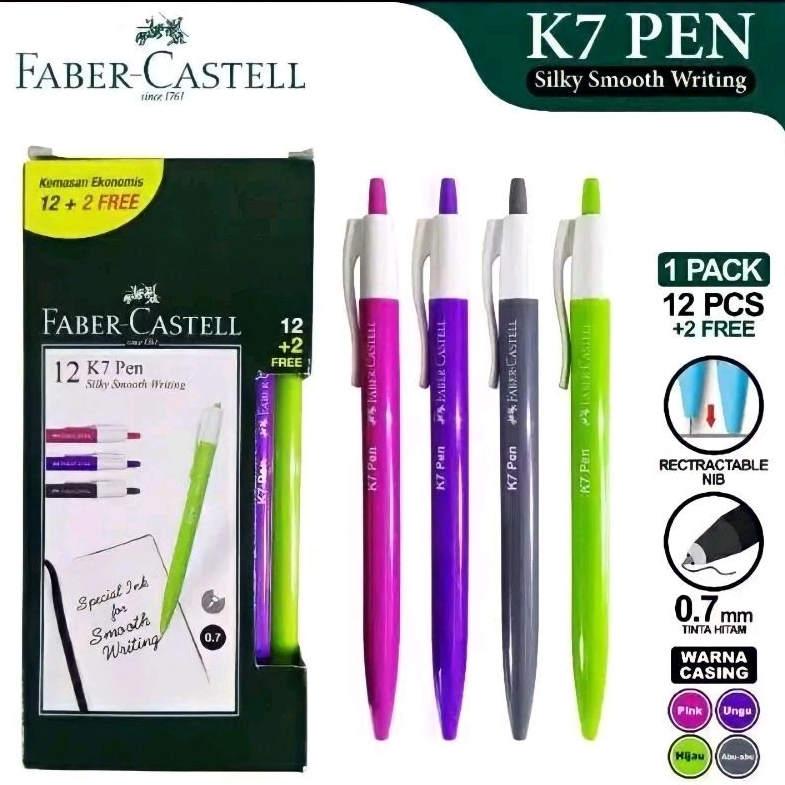 

Ballpoint/Pulpen/FABER-CASTELL K7 12PCS FREE 2PCS