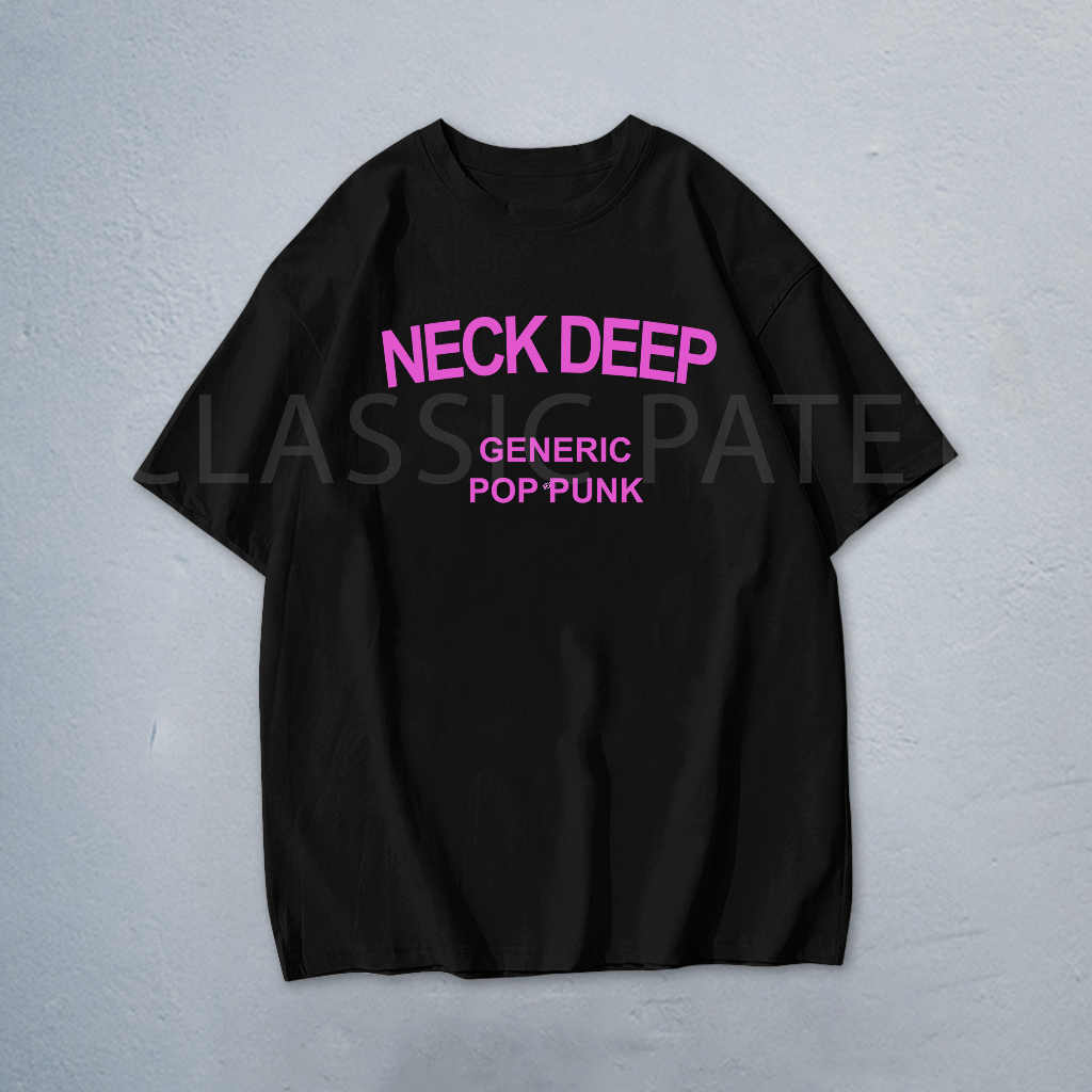 Kaos Oversize Band Pria Hitam Neckdeep Tshirt Reguler