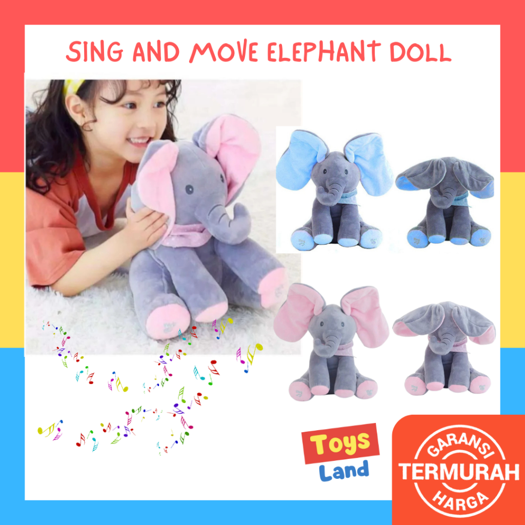 Boneka Gajah Bernyanyi Dan Bergerak Boneka Gajah Lucu Boneka Bersuara Boneka Bayi Boneka Anak Boneka