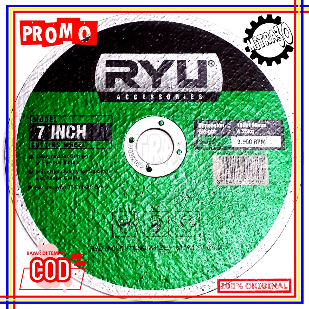 RYU Cutting Wheel 7" Mata Potong Besi