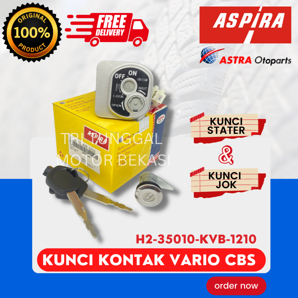 [READY COD] KUNCI KONTAK SET ASPIRA VARIO CBS / KUNCI KONTAK ASSY + JOK / PAKET SET KUNCI KONTAK STA
