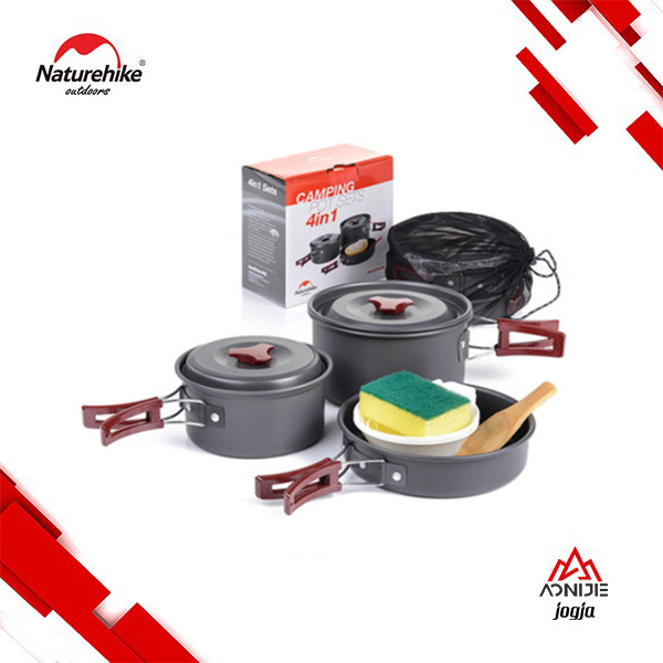 Naturehike NH15T203-G Cookware 2-3P - Alat Masak Camping