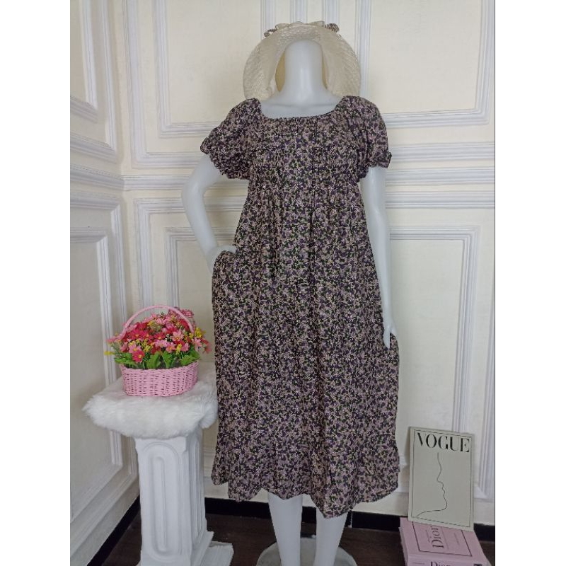 [READY] ARUMI DRESS PITA RAYON PREMIUM/DASTER SMOKE/DASTER LENGAN BALON