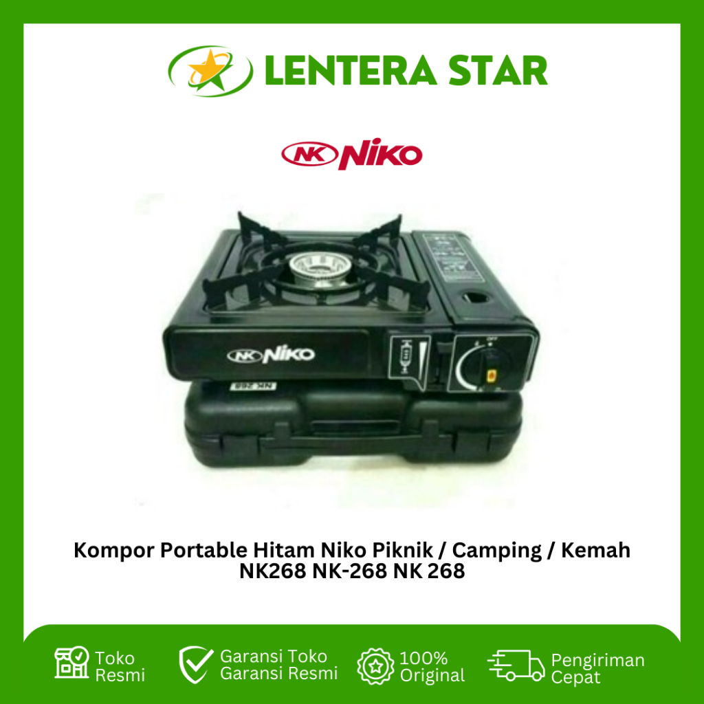 Kompor Portable Hitam Niko Piknik / Camping / Kemah NK268 NK-268 NK 268 C