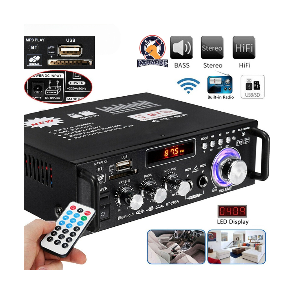 AMPLIFIER BLUETOOTH KARAOKE FM USB CARD