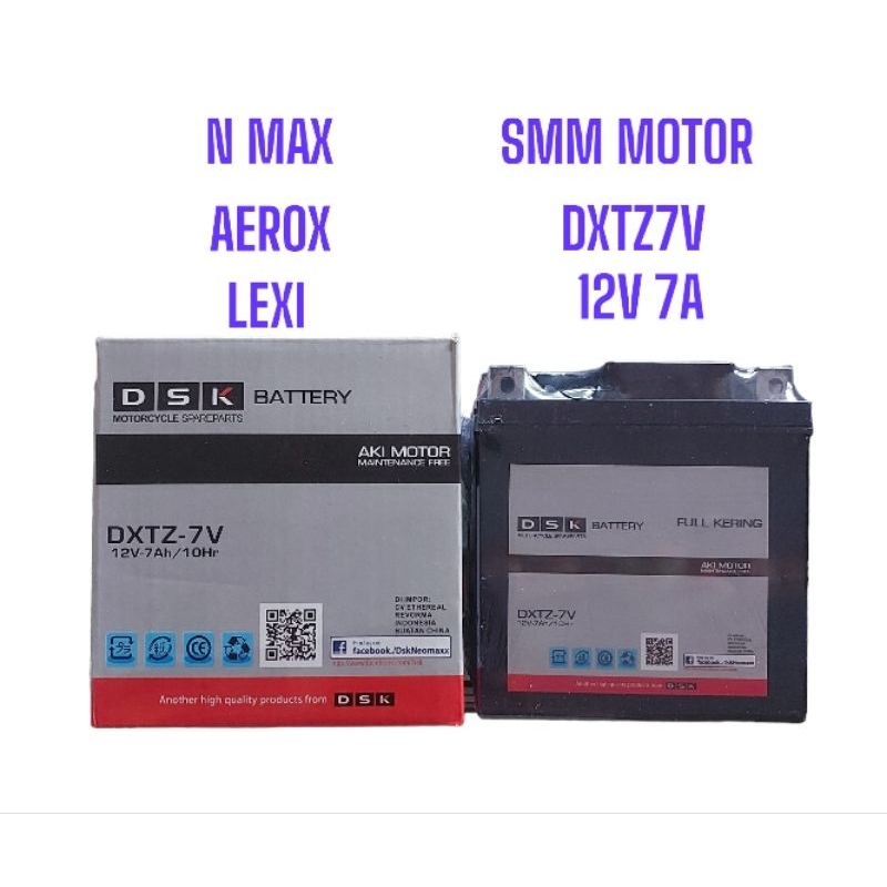 Accu Aki Kering DXTZ 7V Yamaha N Max Aerox Lexy DSK