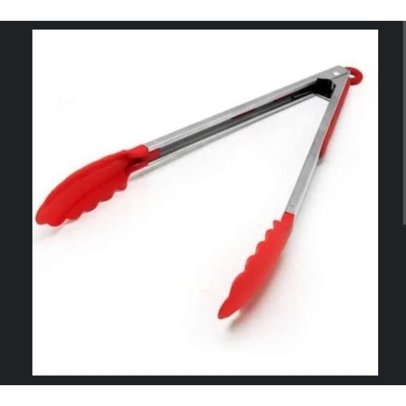 Penjepit makanan Capitan Silikon Silicone Tongs Anti Lengket Capitan Gorengan Buah Mie Sayur Makanan-1