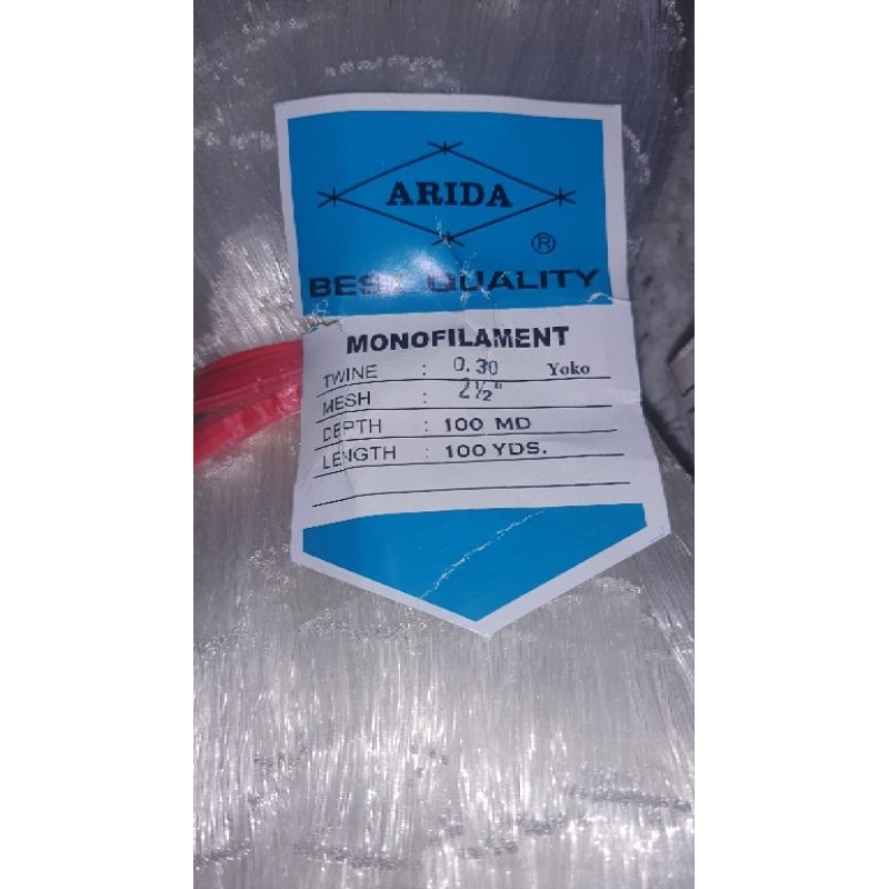 JARING IKAN ARIDA 2,5 INCH 030 LEBAR 100 MATA PANJANG 100 YARD YOKO ORI