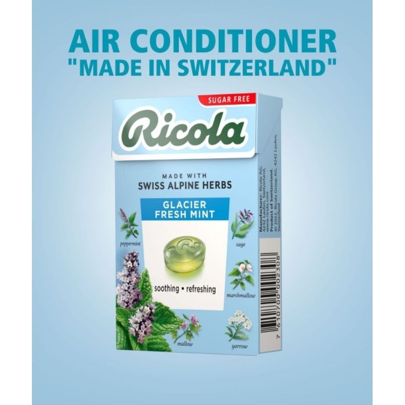 

PERMEN RICOLA GLACIER FRESH MINT SUGAR FREE 40GR