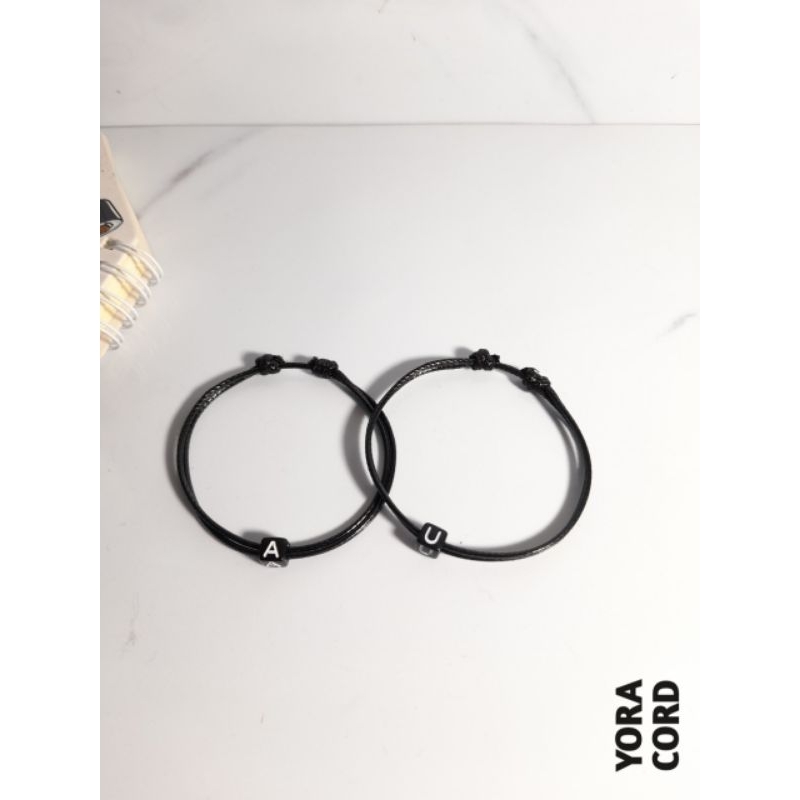 Gelang Couple Gelang tali korea Gelang huruf dadu Gelang custom Gelang inisial nama