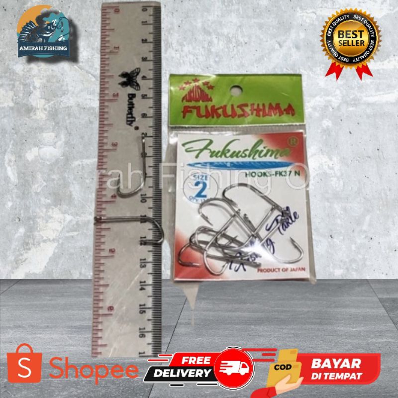 Kail Pancing Tangkai Panjang Fukushima HOOKS-FK37N (Hitam)