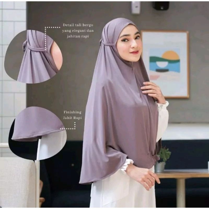 BERGO MARYAM JERSEY PREMIUM JUMBO XL/JILBAB JERSEY TALI JUMBO