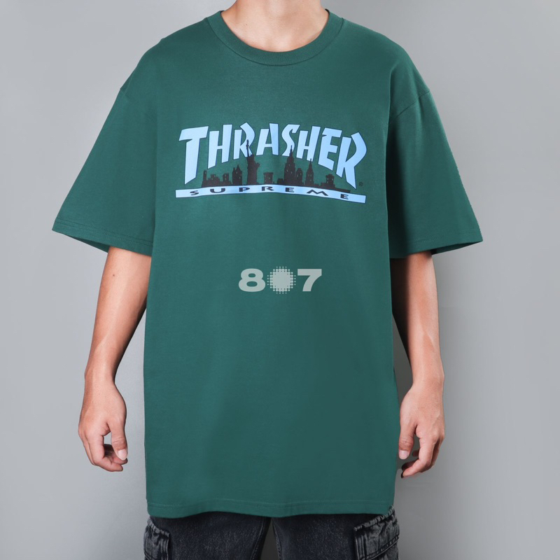 Sup. Thrasher Skyline Dark Green Tee