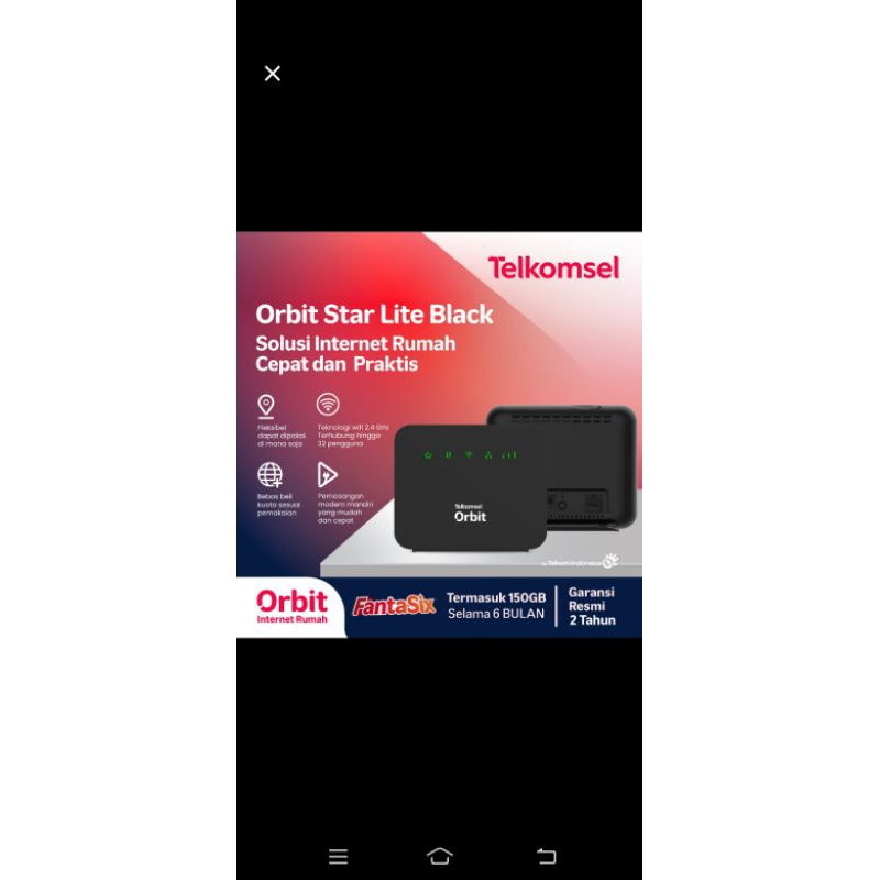 Telkomsel orbit star lite modem wifi 4G High speed NEW SECOND(pemakaian baru 1 bulan) kondisi 100% n