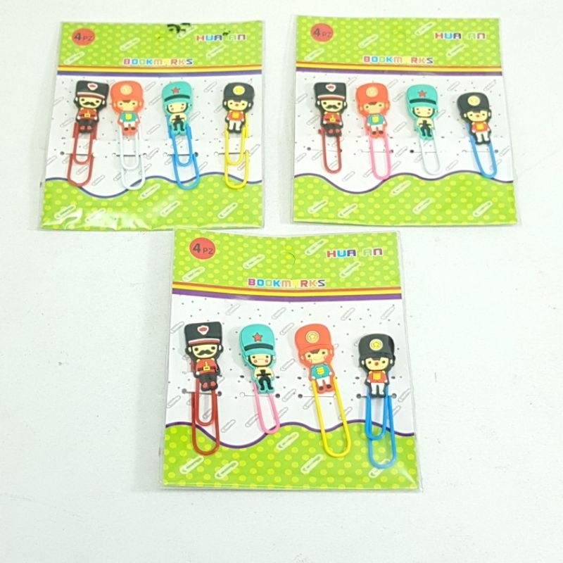 

Paper Clip/Penjepit Kertas Gambar Police Landon Lucu 1set(4pcs)Warna Campur