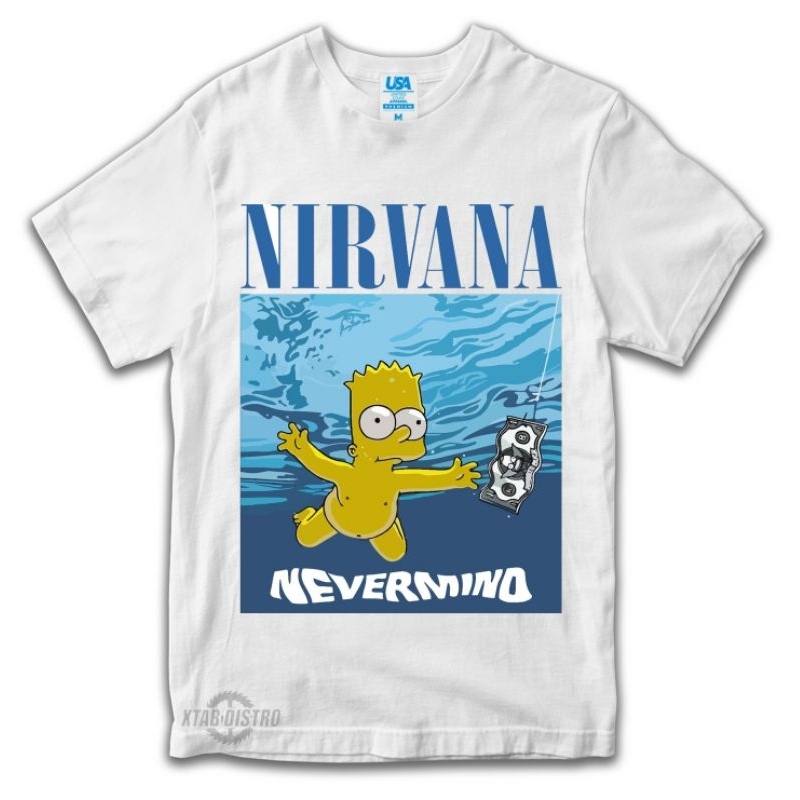 ORI kaos NIRVANA PUTIH SIMPSONS NEVERMIND Premium tshirt nirvana smells like teen