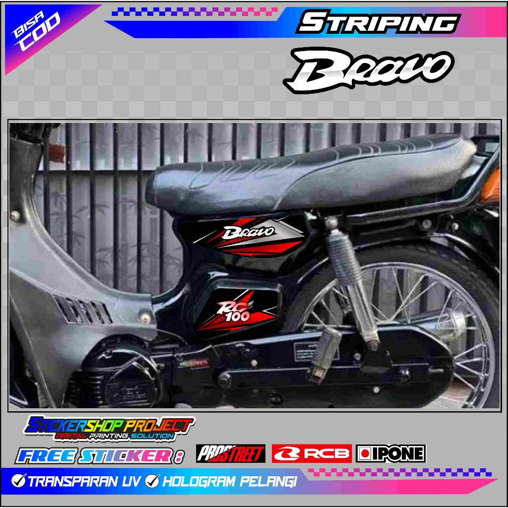 STRIPING VARIASI SUZUKI BRAVO / STICKER LIST MOTOR SUZUKI BRAVO