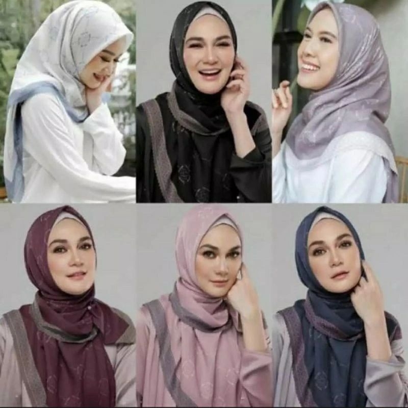 HIJAB VOAL SEGI EMPAT JILBAB MOTIP LUNA SERIES PREMIUM