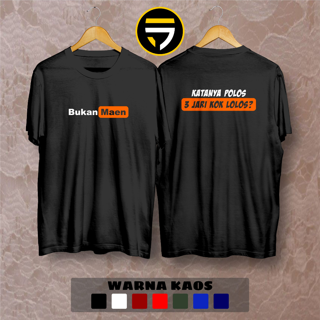 Kaos Katanya Polos 3 Jari Kok Lolos Bahan Premium