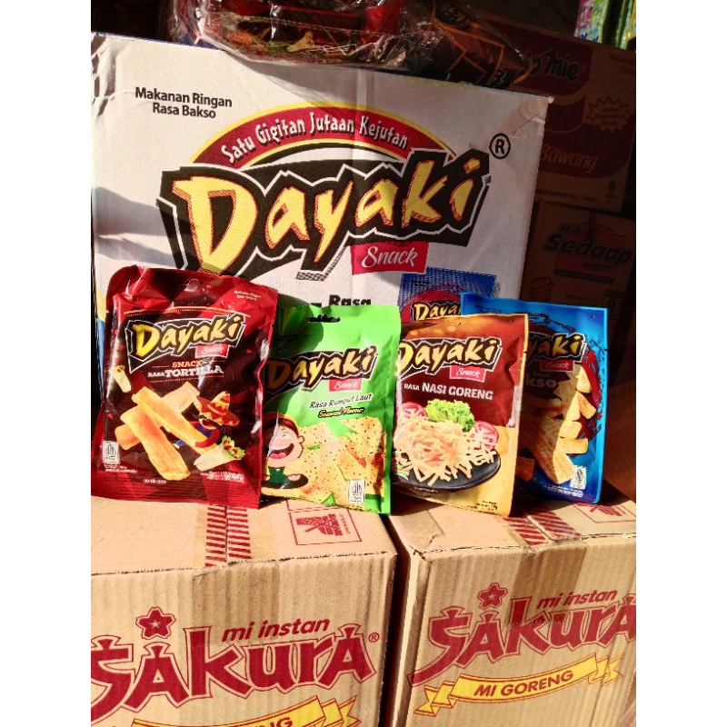 

DAYAKI JAJANAN 1000/DAYAKI RUMPUT LAUT/DAYAKI BAKSO/DAYAKI TORTILLA/ DAYAKI NASI GORENG