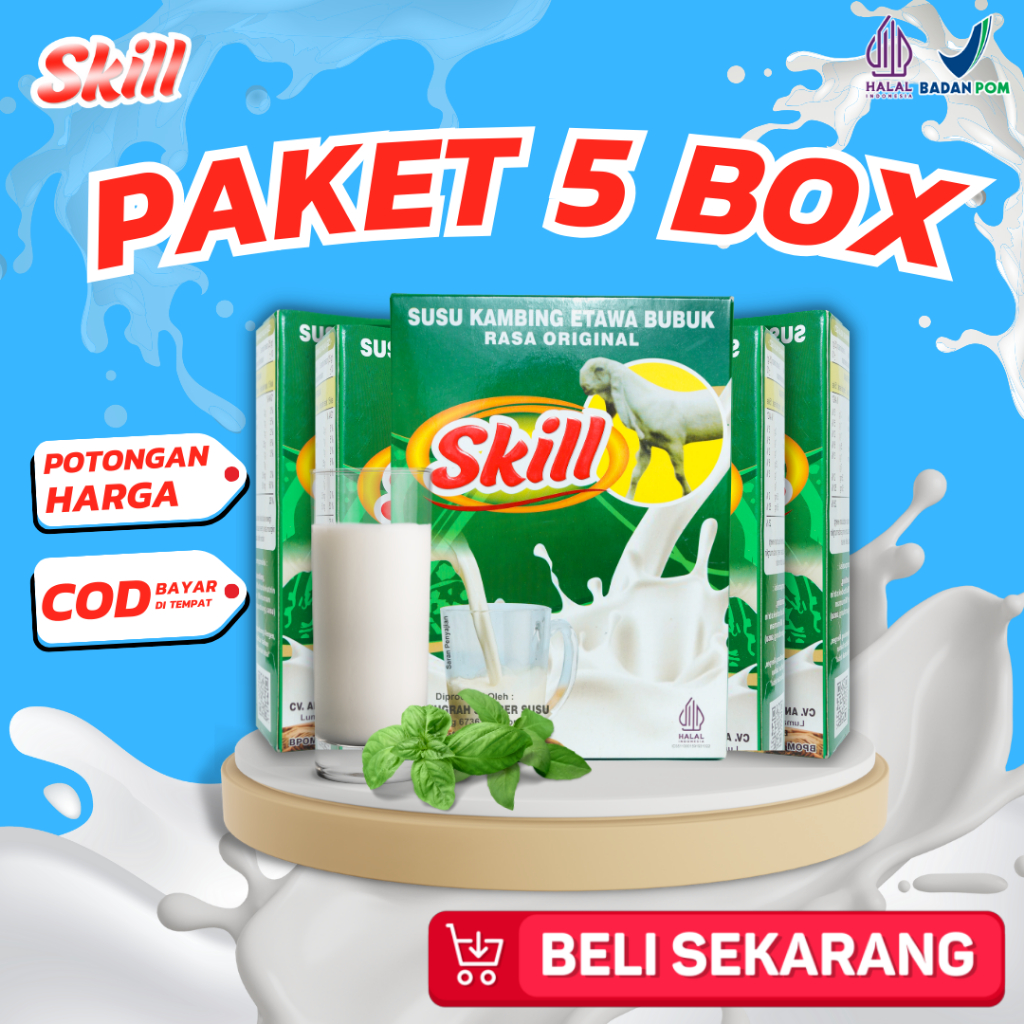 

PAKET 5 BOX SUSU SKILL - Susu Kambing Etawa Skill Original Bukan Etawalin