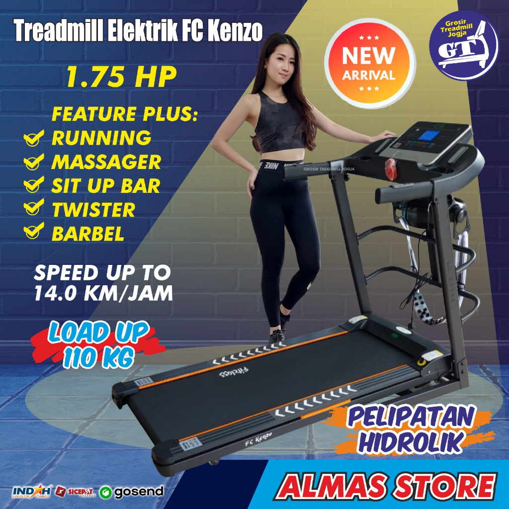 Treadmill Elektrik Alat Fitness Olahraga Lari Hemat Listrik Walking Pad Running Pad Fitnes FC Kenzo
