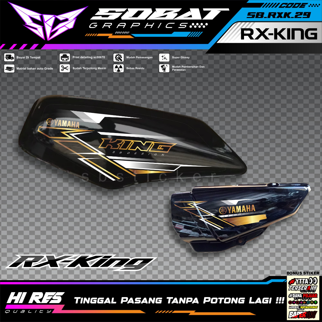 Striping RX KING -  Sticker Striping Variasi list Yamaha RX KING Jet Darat HOLOGRAM/UV TRANSPARAN STRIPING VIRAL RX KING 029