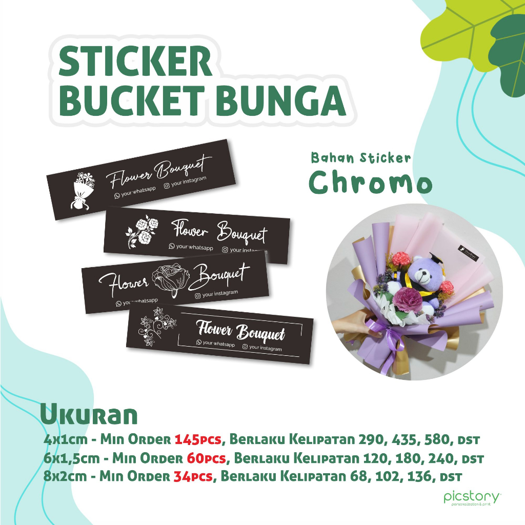 

Stiker Buket Bunga/ Sticker Bunga Flower/ Sticker Label Bouquet Bunga