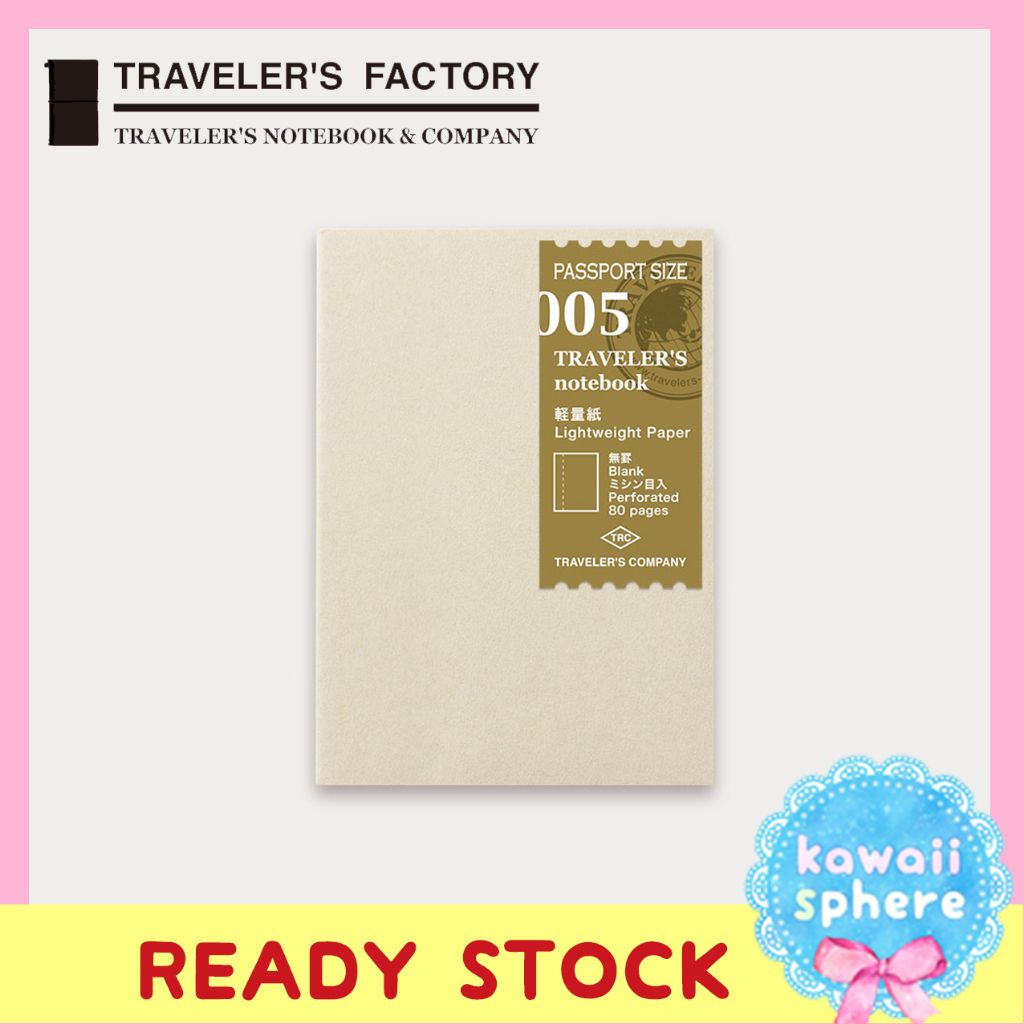 

Travelers Notebook Refill 005 | Lightweight Paper | Passport Size | Refill TN 006 Lightweight Perforated