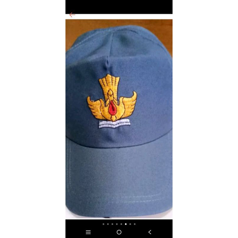 topi sekolah SMA polos logo bordir