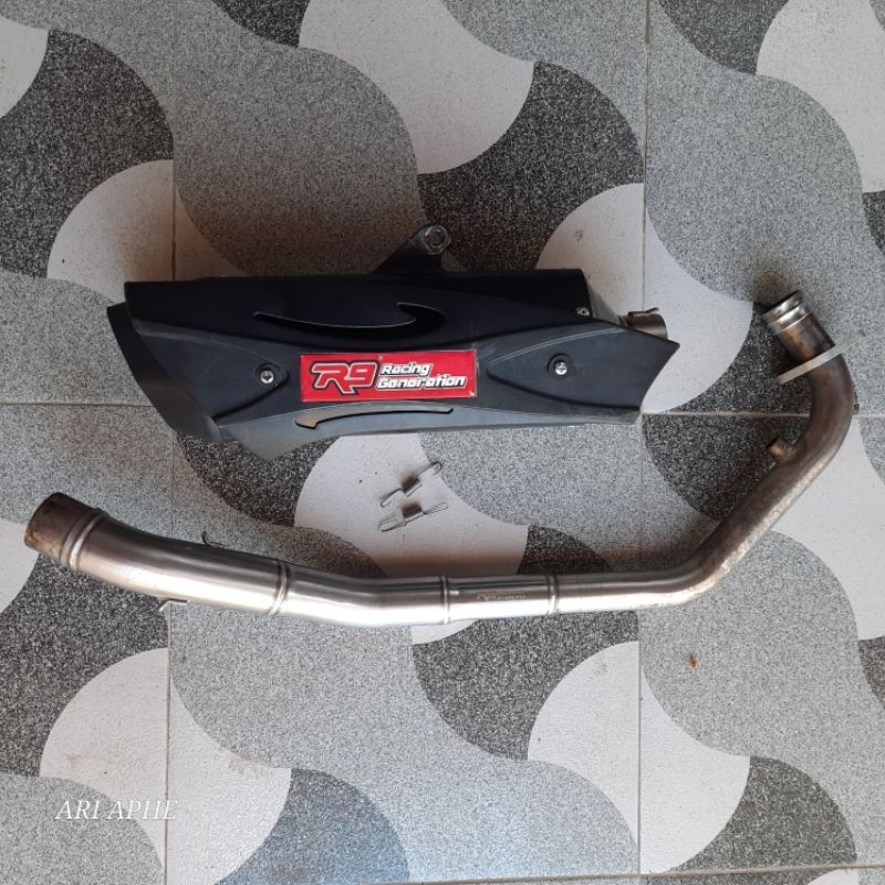 knalpot R9 misano missano original SONIC SUPRA GTR 150 fullsystem