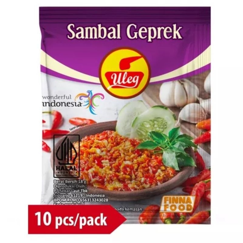 

finna food sambal uleg isi 10 sachet per pack(sambal Geprek)