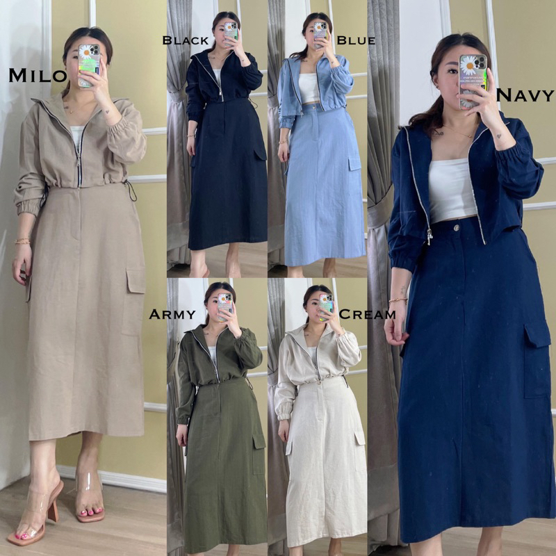 CJ FASHION - SETELAN #2251 JAKET SET WITH ROK MIDI PREMIUM