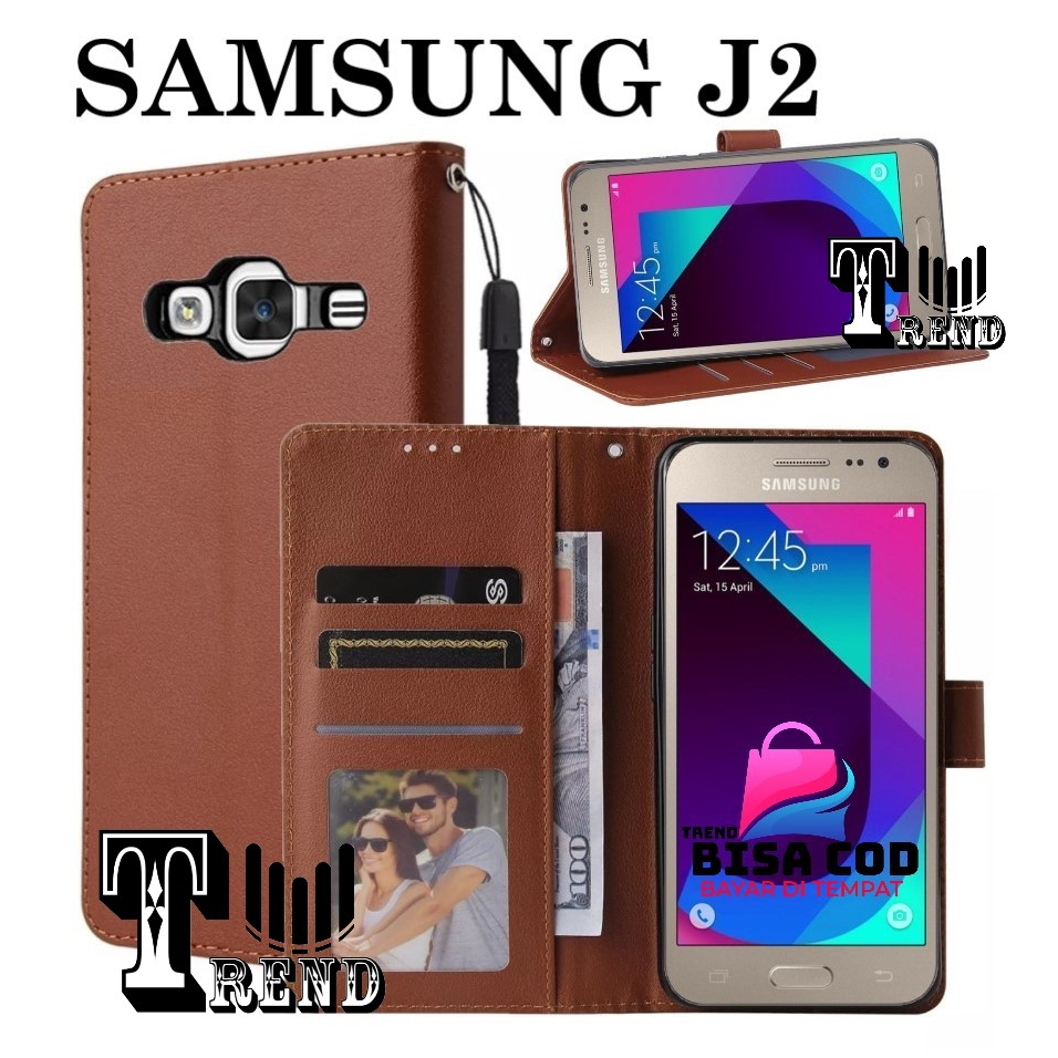 FLIP COVER SAMSUNG J2 LEATHER CASE FLIP SAMSUNG J2